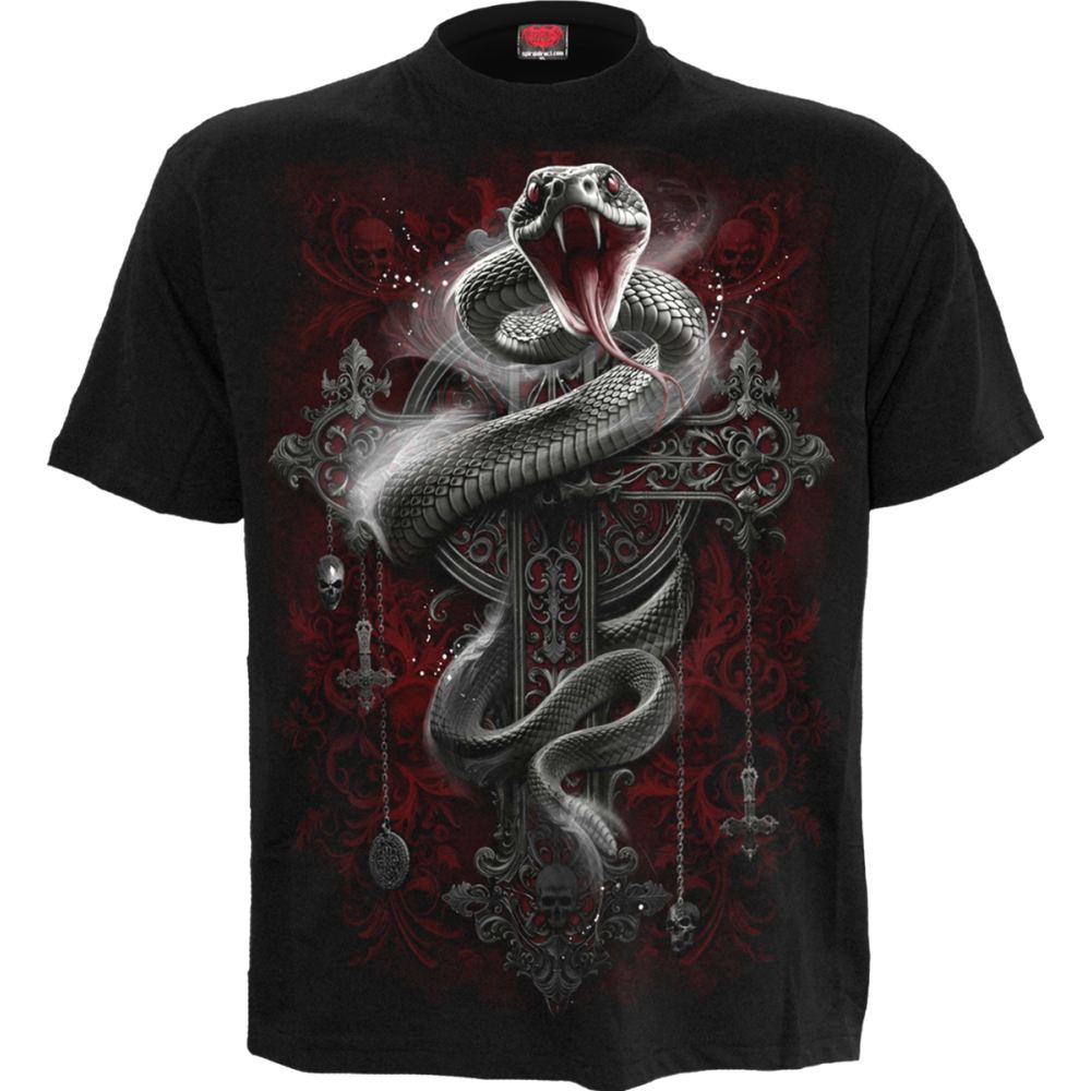 Spiral - Gothic Serpent Heren T-shirt - Zwart
